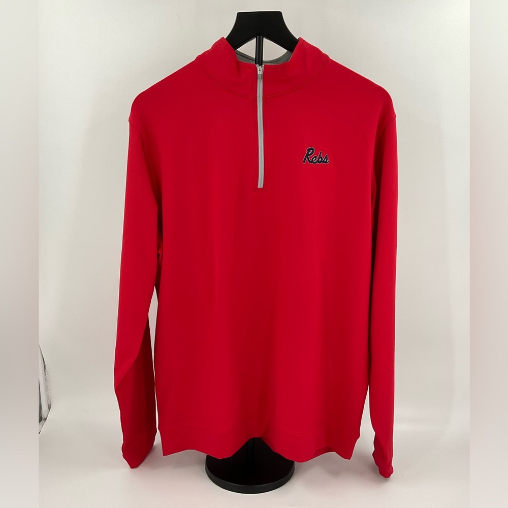 ONLY ONE LEFT!!! Peter Millar "Red" Ole Miss Rebs Quarter-Zip - Large - NWT - Picture 2 of 5